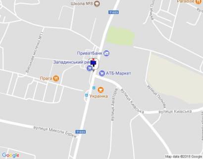 Billboard A in Vasylkiv m. Vasil'kiv, st. Dekabristiv, navproti 182, Zapadins'kij rinok, navproti ATB Market scheme