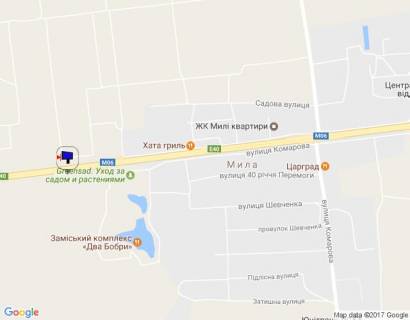 Billboard A in With. Mila s. Mila, trasa M-06 Kiiv-Cop (Zitomir), km 26+950 livo, za 150m pered restoranom "Dva Bobra" scheme