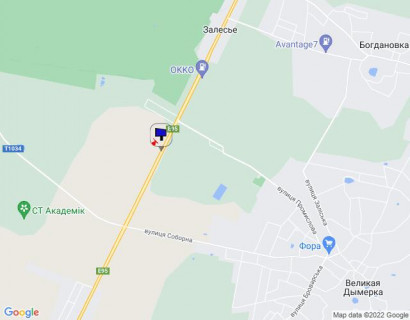 Billboard B in Skibin, 6х3  с. Скибин, чернігівська траса, траса М-01 "Київ-Чернігів-Нові Яриловичі", км 41+950 ліво, вул. Київська, через 950м після АЗС "Shell", за 450м до автобусної зупинки, за 650м до повороту на с. Велика Димерка та АЗС "ОККО" scheme