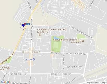 Billboard A in Vishnev, 6х3  m. Visneve, st. Kiivs'ka, 1/5, centr remontu korobok peredac, za 400m do povorotu na st. Evropejs'ka, avtobusnoi zupinki ta AZS KLO scheme