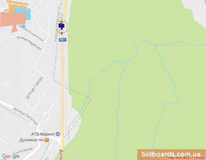 Billboard A in Kiev roads, 6х3  Dniprovs'ke sose, trasa N-01 "Kiiv-Znam'anka", km 24+150 pravo, cerez 500m pisla povorotu na s. Hodosivku ta AZS UPG, cerez 150m pisla TC "MegaMarket", za 100m do TC "Araks" scheme