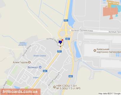 Billboard A in Obukhiv, 6х3  m. Obuhiv, st. Kiivs'ka, 123 - st. Miru, v'izd v m. Obuhiv z m. Kieva, navproti ATB, niz scheme