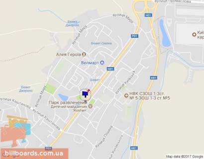 Billboard B in Obukhiv, 6х3  m. Obuhiv, st. Kiivs'ka, cerez 50m pisla banku "Aval'", navproti ozera ta ditacogo majdanciku "Rosen" scheme