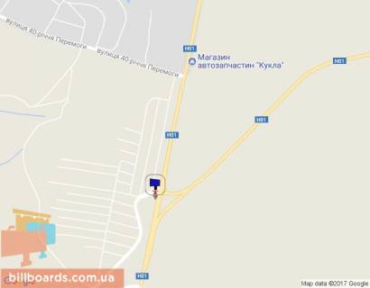 Billboard B in Obukhiv, 6х3  m. Obuhiv, st. Zovtneva, trasa N-01 "Kiiv-Znam'anka", rozv'azka na m. Kagarlik scheme