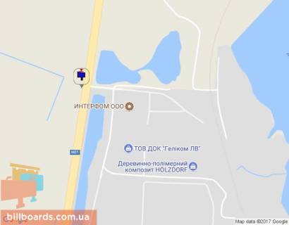 Billboard A in Obukhiv, 6х3  Dniprovs'ke sose, trasa N-01 "Kiiv-Znam'anka", km 42+250 pravo, povorot do TOV Interfom scheme