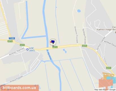 Billboard B in Irpin, 8х4  m. Irpin', trasa M-07 "Kiiv-Kovel'", km 23+150 pravo, mist cerez r. Irpinka, viizd z mista, cerez 425m pisla AZS OKKO scheme