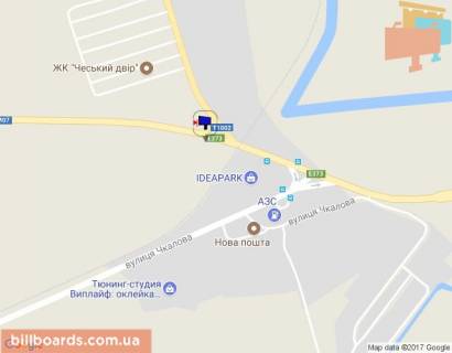 Billboard A in Irpin, 6х3  m. Irpin', trasa M-07 "Kiiv-Kovel'", km 23+875 livo, st. Svato-Pokrovs'ka, 24A, rozvilka Irpin'-Gostomel'-Buca, na svitlofori, ZK "Druzi", pered povorotom na Irpin', niz scheme