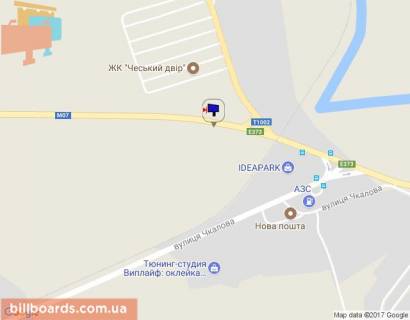 Billboard A in Irpin, 6х3  m. Irpin', trasa M-07 "Kiiv-Kovel'", km 23+950 livo, st. Svato-Pokrovs'ka, 30A, rozvilka Irpin'-Gostomel'-Buca, pered povorotom na Irpin', verh scheme