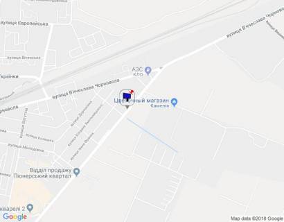 Billboard A in Vishnev m. Visneve, st. Vasila Stusa, bila ZK "Cerri Taun", Maks Mijki ta magazinu ATB, navproti TRC Parksmol, cerez 350m pisla rozvilki z st. V'aceslava Cornovola scheme