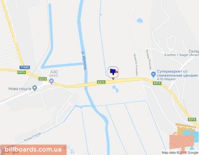 Billboard A in Irpin, 6х3  m. Irpin', trasa M-07 "Kiiv-Kovel'", km 22+950 pravo, mist cerez r. Irpinka, za 800m do rozvilki Irpin'-Gostomel'-Buca, ZK "Gostomel' Rezidens", niz scheme