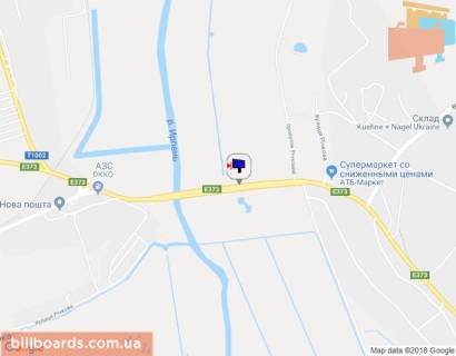 Billboard B in Irpin, 6х3  m. Irpin', trasa M-07 "Kiiv-Kovel'", km 22+950 pravo, mist cerez r. Irpinka, cerez 800m pisla rozvilki Irpin'-Gostomel'-Buca, ZK "Gostomel' Rezidens", verh scheme