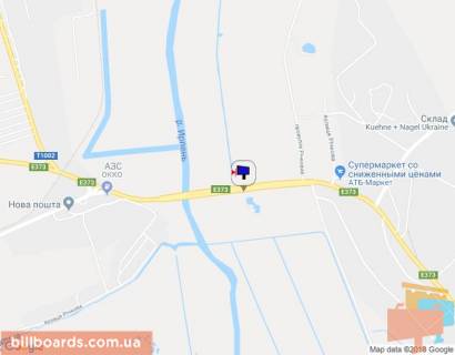Billboard A in Irpin, 6х3  m. Irpin', trasa M-07 "Kiiv-Kovel'", km 22+975 livo, mist cerez r. Irpinka, cerez 775m pisla rozvilki Irpin'-Gostomel'-Buca, ZK "Gostomel' Rezidens", verh scheme