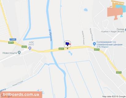 Billboard B in Irpin, 6х3  m. Irpin', trasa M-07 "Kiiv-Kovel'", km 22+975 livo, mist cerez r. Irpinka, za 775m do rozvilki Irpin'-Gostomel'-Buca, ZK "Gostomel' Rezidens", niz scheme