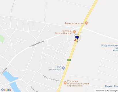 Billboard A in smt. Glevakha smt. Glevaha, trasa M-05 Kiiv-Odesa, km 24+435 livo, za 60m do avtobusnoi zupinki ta 240m do povorotu na s. Zajcev scheme