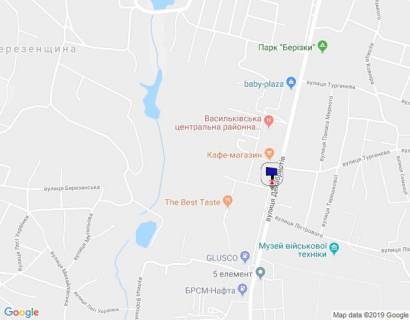 Billboard B in Vasylkiv, 6х3  m. Vasil'kiv, st. Dekabristiv, 83 (povorot na ditacu likarnu) scheme