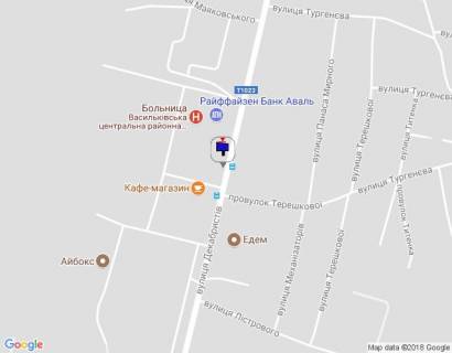 Billboard A in Vasylkiv m. Vasil'kiv, st. Dekabristiv, 87 (likarna)  scheme