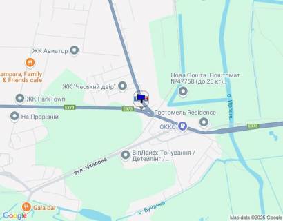 Billboard A in Gostomel, 6х3  м. Гостомель-м. Буча, траса М-07 "Київ-Ковель", км 23+920 право, вул. Гостомельське шосе-вул. Свято-Покровська, розвилка Ірпінь-Гостомель-Буча, парковка Фора, KFC, поворот на Гостомель, напрямок на Бучу scheme