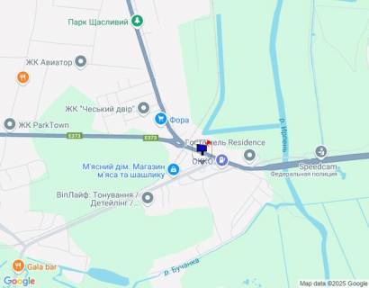 Billboard A in Irpin, 6х3  м. Ірпінь, вул. Чкалова, в'їзд в м. Ірпінь з м. Гостомель, після Ірпінського кільця, навпроти АЗС "ОККО", АЗС Параллель, біля Сіті Маркету scheme