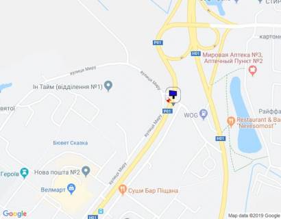 Billboard A in Obukhiv, 6х3  m. Obuhiv, st. Kiivs'ka, zaizd do ATB, v napramku Kieva, Ukrainki, niz scheme