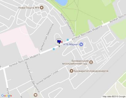 Billboard B in Brovary m. Brovari, st. Aroslava Mudrogo, 84-86, za 40m do avtobusnoi zupinki, cerez 110m pisla povorotu na st. Grusevs'kogo scheme