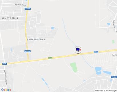 Billboard B in Kapitanivka, 6х3  s. Kapitanivka, trasa M-06 "Kiiv-Cop" (Zitomir), km 23+220 livo, pered s. Kapitanivka, za 500m do povorotu na Bazu "Snajper" scheme