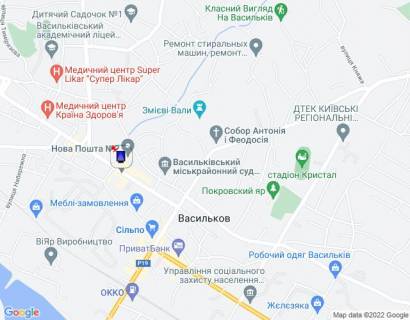 Citylight A in Vasylkiv, 1,2х1,8  m. Vasil'kiv, st. Grusevs'kogo, 17, bila Vasil'kivs'kogo Mis'krajonnogo centru zajnatosti ta avtobusnoi zupinki, navproti viddilenna PUMB, cerez 50m pisla magazinu "Sil'po" ta "COMFY", cerez 150m pisla povorotu na st. Gogola, cerez 200m pisla scheme