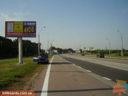 Billboard B in Kiev roads, 6х3  trasa M-05 Kiiv-Odesa, km 79+100 pravo, za 265m do KPP DAI Bila Cerkva, cerez 245m pisla AZS BRSM ta AMIC Energy scheme