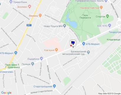 Billboard A in Brovary, 6х3  m. Brovari, st. Aroslava Mudrogo, 84-86, cerez 40m pisla avtobusnoi zupinki, za 110m do povorotu na st. Grusevs'kogo ta Parku Peremogi scheme