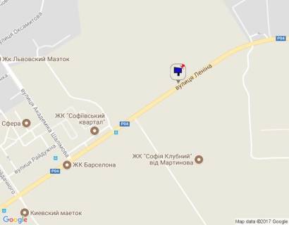 Billboard A in Sofiivska Borshchagivka, 6х3  s. Sofiivs'ka Borsagivka, trasa R-04 "Kiiv-Bisiv-Zvenigorodka", km 2+550 pravo, st. Soborna (Lenina), za 400m do ZK "Sofia Klubnij", za 550m do ZK "Sofiivs'kij kvartal" ta ZK "Sofia" scheme