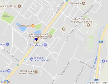 Billboard B in Obukhiv, 6х3  m. Obuhiv, st. Kiivs'ka, 148, za 210m do povorotu na st. Kastanova, navproti TC Magnit ta magazinu ATB, verh scheme