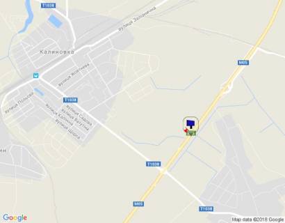 Billboard A in Kalynivka smt. Kalinivka, trasa M-05 Kiiv-Odesa, km 34+655 livo, cerez 540m pisla rozv'azki na m. Vasil'kiv ta smt. Kalinivka scheme