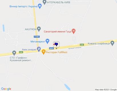 Billboard A in Kapitanivka, 6х3  trasa M-06 "Kiiv-Cop" (Zitomir), km 24+500 livo, cerez 320m pisla AZS AMIS ta povorotu na Vorzel', cerez 180m pisla Mega Marketu scheme