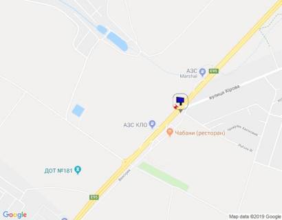 Billboard A in Chabani, 6х6  s. Cabani, trasa M-05 Kiiv-Odesa, km 16+650 livo, povorot na st. Kirova, za 135m do avtobusnoi zupinki ta 190m do zaizdu na  AZS Marshal, cerez 140m pisla AZS KLO, verh scheme