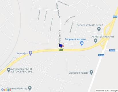 Billboard B in Glevakha, 6х3  смт. Глеваха, траса М-05 Київ-Одеса, км 27+100 ліво, за 460м до АЗС Укрнафта та за 90м до автобусної зупинки, через 610м після розв'язки на м. Васильків scheme