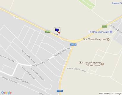 Billboard A in Bucha m. Buca, trasa M-07, km 31+050 pravoruc, navproti AZS Lukojl, 100m pisla povorotu na Vorzel' scheme