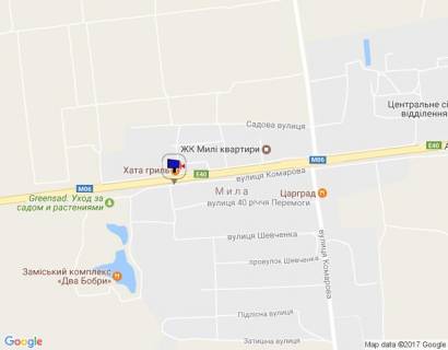 Billboard B in With. Mila s. Mila, trasa M-06 Kiiv-Cop (Zitomir), km 26+300 livo, za povorotom na s. Petruski scheme