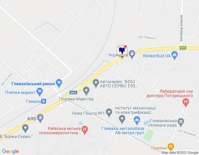 Billboard B in smt. Glevakha, 6х3  smt. Glevaha, trasa M-05 Kiiv-Odesa, km 27+820 livo, bila AZS Ukrnafta, za 1km do AZS KLO, za 700m do povorotu na smt. Glevaha, cerez 1,3km pisla rozv'azki na m. Vasil'kiv scheme