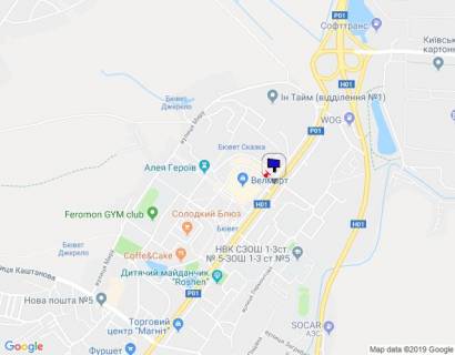 Billboard B in Obukhiv m. Obuhiv, st. Kiivs'ka, 123, na svtlofori scheme