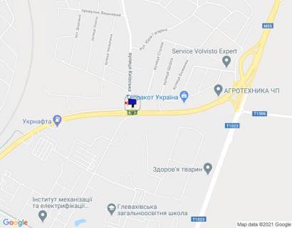 Billboard A in Glevakha, 6х3  смт. Глеваха, траса М-05 Київ-Одеса, км 27+100 ліво, через 460м після АЗС Укрнафта та через 90м після автобусної зупинки, за 610м до розв'язки на м. Васильків scheme