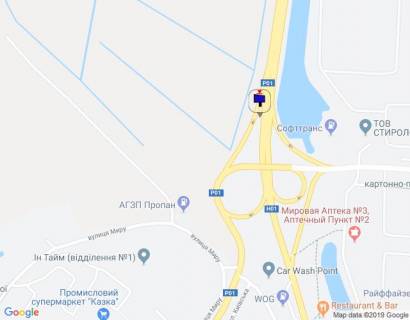 Billboard A in Obukhiv, 12х3  Dniprovs'ke sose, trasa N-01 "Kiiv-Znam'anka", km 43+200 pravo, rozv'azka na m. Obuhiv ta m. Ukrainka, v'izd v m. Obuhiv z m. Kiiv, pravij scheme