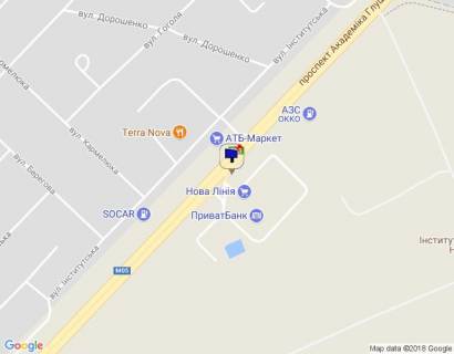 Billboard B in Gatne, 6х3  s. Cabani, kinec' prospektu Akademika Gluskova, trasa M-05 Kiiv-Odesa, km 13+930 livo, navproti magazinu ATB, bila Novoi Linii, cerez 130m pisla AZS OKKO, verh scheme