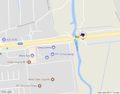 Billboard A in Parking s. Stoanka, trasa M-06 Kiiv-Cop (Zitomir), km 21+125 livo, mist cerez r. Irpinka, v'izd v m. Kiiv, 375m do AZS Marshal scheme