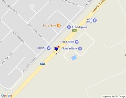 Billboard B in Gatne, 6х3  s. Cabani, trasa M-05 Kiiv-Odesa, km 14+625 livo, cerez 560m pisla Novoi Linii ta magazinu ATB, za 320m do zaizdu u MegaMarket Gatne, za 465m do povorotu na Gatne, Krukivsinu, Visneve ta ZK "Optimisto", verh scheme