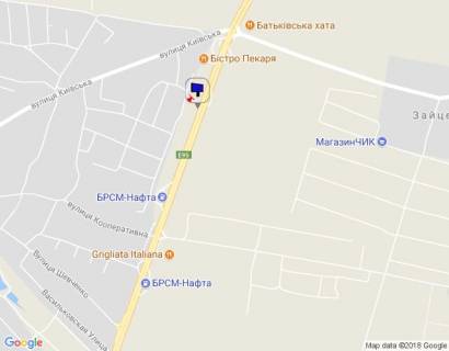 Billboard B in smt. Glevakha smt. Glevaha, trasa M-05 Kiiv-Odesa, km 24+535 pravo, cerez 340m pisla zaizdu na AZS BRSM, za 160m do avtobusnoi zupinki ta 340m do povorotu na s. Zajcev   scheme