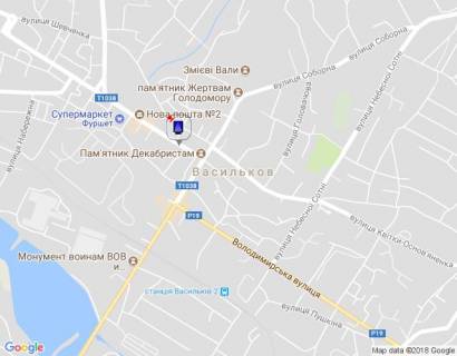 Citylight A in Vasylkiv, 1,2х1,8  m. Vasil'kiv, st. Grusevs'kogo, 7 (vhid v ATB market) scheme