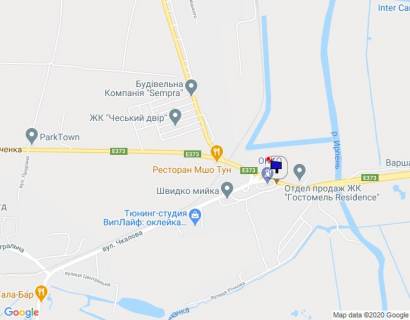 Billboard A in Gostomel, 6х3  м. Гостомель-м. Ірпінь, вул. Шевченка-вул. Свято- Покровська (навпроти №10), перетин з вул. Гайдамацька, траса М-07, км 23+550 ліво, біля АЗК ОККО, Сіті Маркет scheme