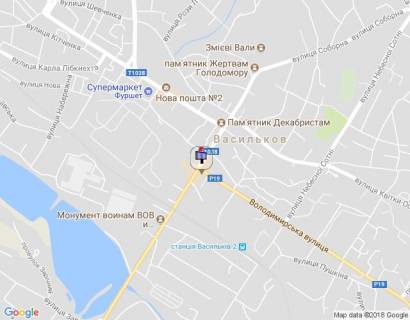 Prismatron, Prism A in Vasylkiv m. Vasil'kiv, kut st. Volodimirs'koi i st. Sobornoi, navproti SIL'̱PO - 308445 scheme