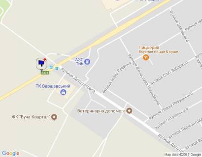 Billboard A in Bucha, 6х3  m. Buca, trasa M-07 "Kiiv-Kovel'", km 30+150 pravo, st. Nove Sose, perehresta z st. Deputats'ka, za TC Modul', navproti ZK "Varsavs'kij", ZK "Buca-Kvartal" scheme