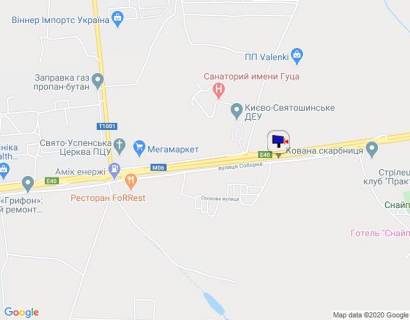 Billboard B in Kapitanivka, 6х3  s. Kapitanivka, trasa M-06 "Kiiv-Cop" (Zitomir), km 24+120 livo, pered povorotom na Bucu, avtobusna zupinka Kapitanivka scheme