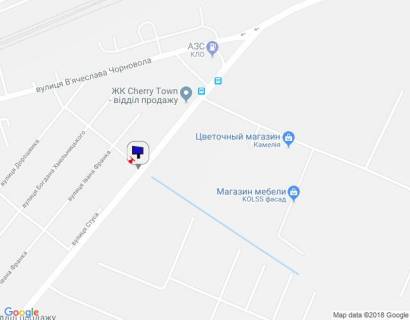 Billboard B in Vishnev m. Visneve, st. Stusa, poruc ZK Ceri Taun, Maks Mijka, 250 m do Fori, AZK KLO scheme